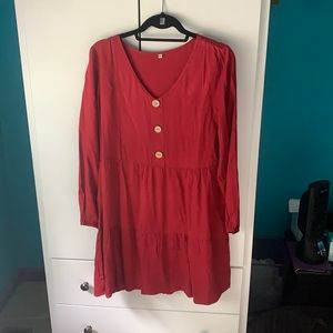 Red Long Sleeve Dress